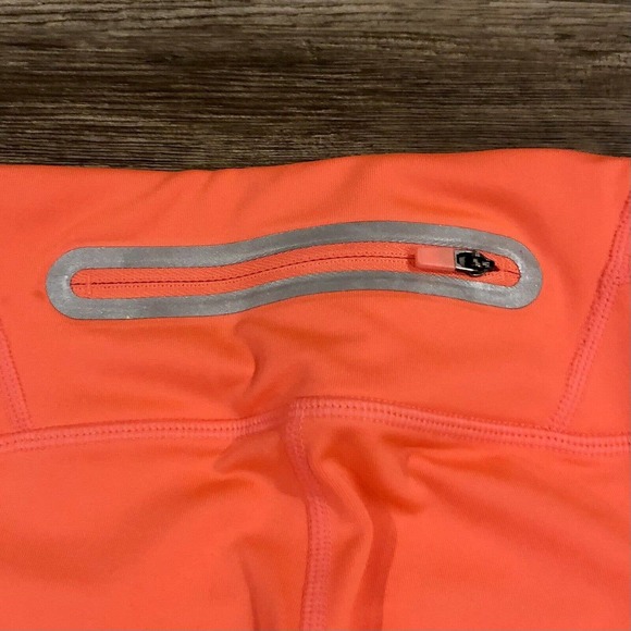 Athleta Leggings XXS Orange Neon Back Zipper Pocket Cropped - Picture 9 of 11